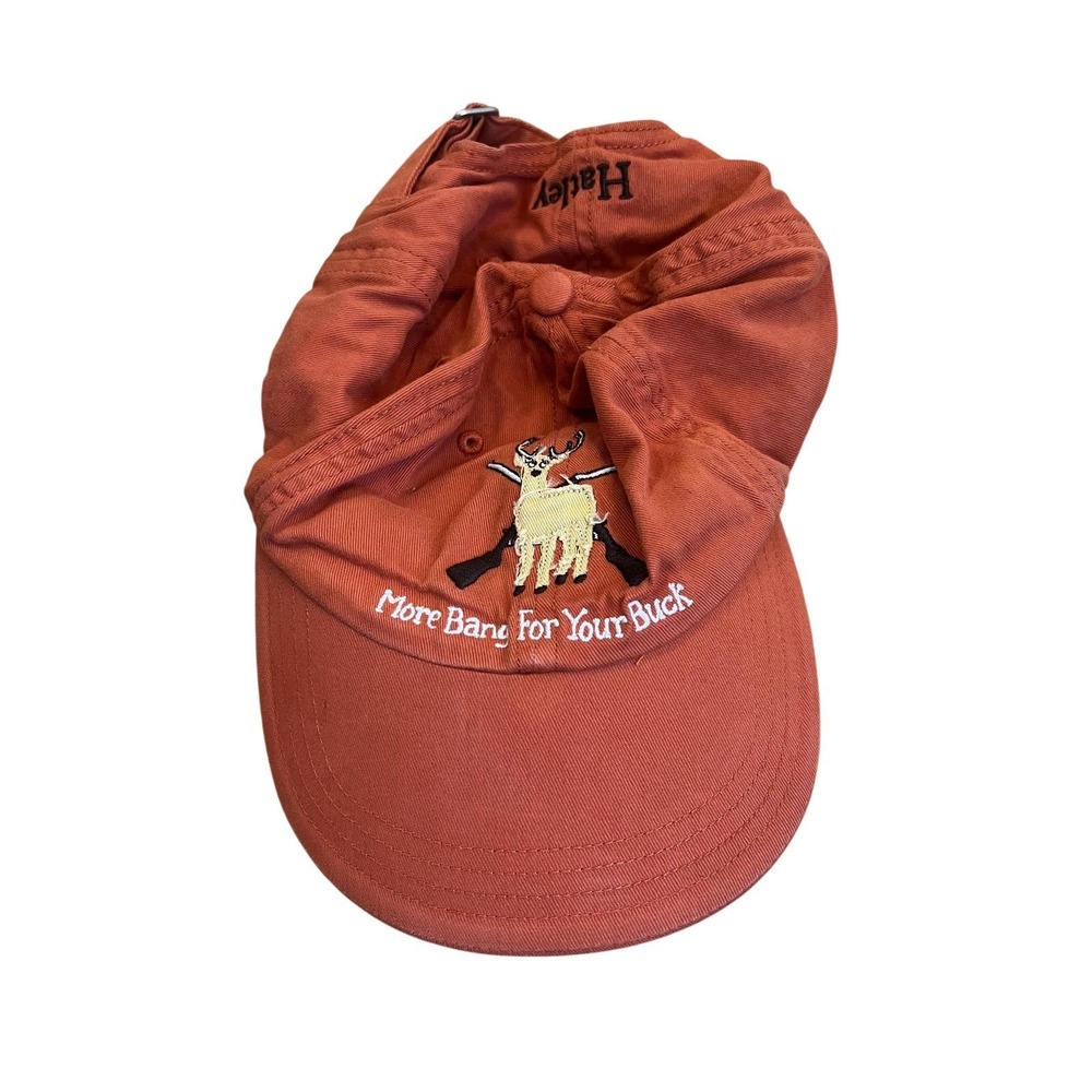 Hatley Hat Cap Strap Back Orange Embroidered‎ More Bang For Your Buck Mens Deer